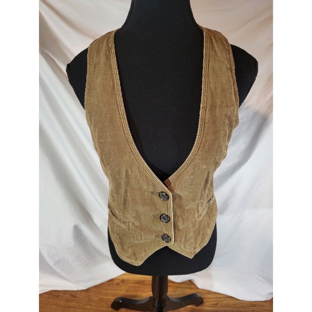 J.CREW Women's Vintage Corduroy Vest Size XS Brown Button Front